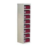 LOCKER - POST BOX RED DOORS 100 SERIES TABLE MOUNT 8 BOX