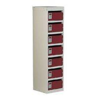 LOCKER - POST BOX RED DOORS 140 SERIES TABLE MOUNT 7 BOX