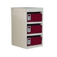 LOCKER - POST BOX RED DOORS 240 SERIES TABLE MOUNT 3 BOX