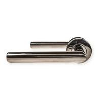 locksonline julian stainless steel lever door handle on rose