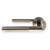 locksonline cambrio stainless steel door lever on round rosette