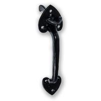 LocksOnline Black Antique Heart Detail Thumb Latch Set
