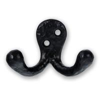 LocksOnline Black Antique Double Robe Hook