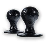 LocksOnline Antique Black Ball Shaped Mortice Door Knob Set