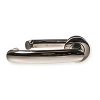 locksonline juno stainless steel lever door handle on rose