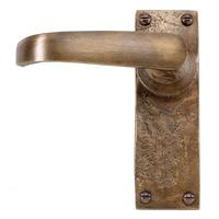 louis fraser waxed solid bronze latch door handle set