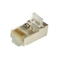 LogiLink MP0004 Plug CAT 5E Pack Of 100 With Strain-relief, Shielded RJ45 Plug, straight Silver