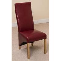 Lola Curved Back Leather Dining Chair - Red