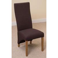 lola curved back fabric dining chair brown