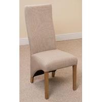 Lola Curved Back Fabric Dining Chair - Oatmeal