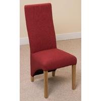 Lola Curved Back Fabric Dining Chair - Red