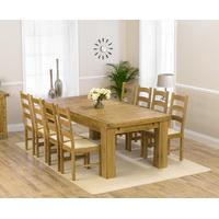 Lourdes 230cm Solid Oak Extending Dining Table with Victoria Chairs