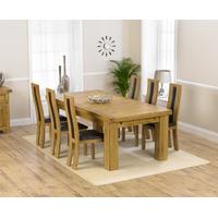 Lourdes 230cm Solid Oak Extending Dining Table with Trento Chairs