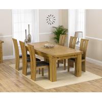 lourdes 230cm solid oak extending dining table with minnesota chairs