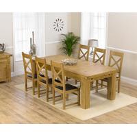 Lourdes 230cm Solid Oak Extending Dining Table with Chester Chairs