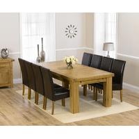 lourdes 230cm solid oak extending dining table with napoli chairs