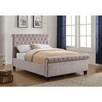 LOLA UPHOLSTERED BED IN MINK by Flair Furnishings - Double