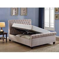 LOLA UPHOLSTERED OTTOMAN BED IN MINK by Flair Furnishings - Double