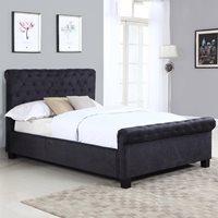 LOLA UPHOLSTERED OTTOMAN BED IN BLACK by Flair Furnishings - King