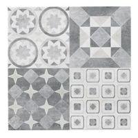 Lofthouse French Grey Patchwork Ceramic Wall & Floor Tile Pack of 9 (L)331mm (W)331mm