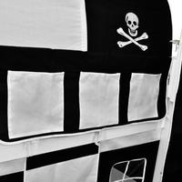 Loft Bed With Slide Ladder White Wood Frame Pirate-themed