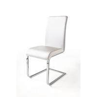 Lotte I Metal Swinging White Faux Leather Dining Chair