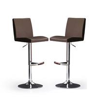 lopes bar stools in brown faux leather in a pair