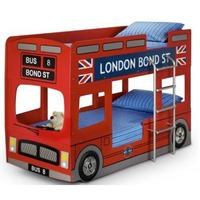 London Bus Modern Style Children Bunk Bed In Red