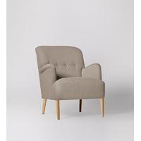 London Chair in Harbour Grey House Linen Blend, Light Oak Feet