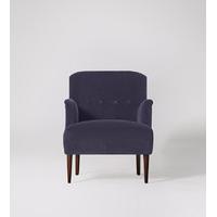 london chair in orchid deep velvet dark oak feet