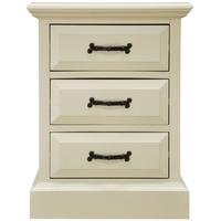 Louis Elegant Painted Bedside Cabinet - 3 Drawer