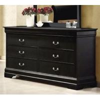 Louis Philippe Black Chest of Drawer - 6 Drawers