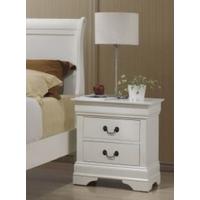 Louis Philippe White Bedside Cabinet - 2 Drawers