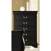 louis philippe black chest of drawer 5 drawers