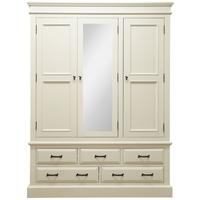 louis elegant painted wardrobe 3 door 5 drawer