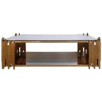 Lorentz Metal and Glass Rect Coffee Table Rose Gold