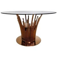 Lorentz Metal and Glass Dining Table Rose Gold