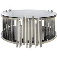 Lorentz Metal and Glass Round Coffee Table Polished Steel