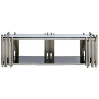 lorentz metal and glass entertainment unit polished steel