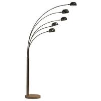 long 5 arm floor lamp chrome body and chrome shade