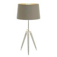 lorca tripod nickel table lamp base only