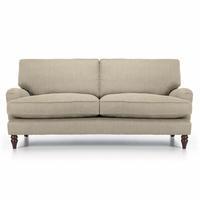 Louise 3 Seater Sofa, Linen/Dark Wooden Legs