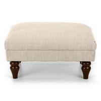 Louise Foot Stool, Linen/Dark Legs