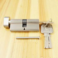 Lock Cylinder Thumb Turn Cylinder 70mm(35/35), Lock Cylinder with Knob with 3 Keys, Brush Nickle