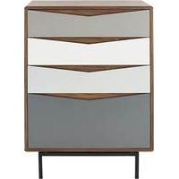 Louis Tall Chest Of Drawers, Walnut and Charcoal