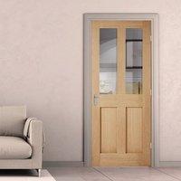 London 2 Pane Oak Door - Clear Glass