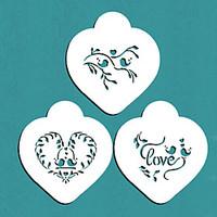 Love Birds Heart Cookie Stencil Set, Cookie Stencil, Stencil for cake decorating, Free shipping stencil ST-678