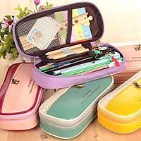 Lovely High-Capacity Students Pen Bag Multi-Functional Pencil Case Splicing Stripes