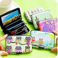 lovely owl stylish multi color card holder random delivery