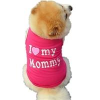 Lovely Cotton I Love My Mommy Daddy Vest Shirt for Pets Summer Breathable Dog Clothes